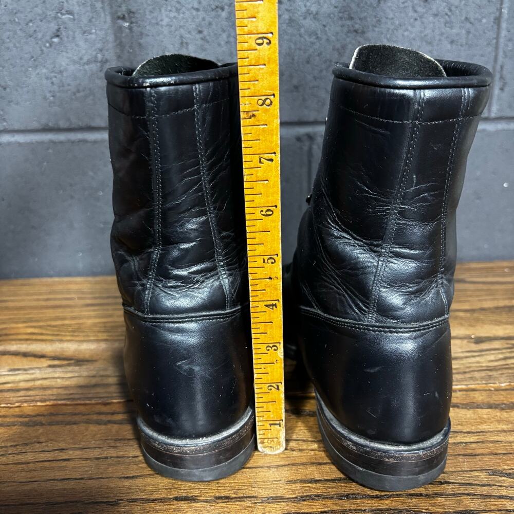 Vintage Justin Lace Up Roper Boots Women’s 8.5B Black Leather Kiltie USA Western - Picture 5 of 8